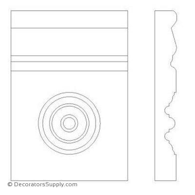 Architectural Wood Rosette Plinth - (Poplar & Red Oak)