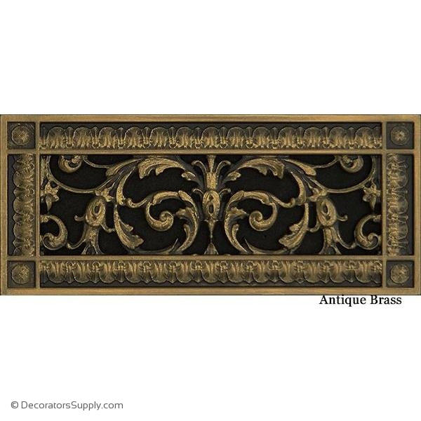 Resin Louis XIV Vent Cover Grille   4" x 10" Duct  6" x 12" Frame