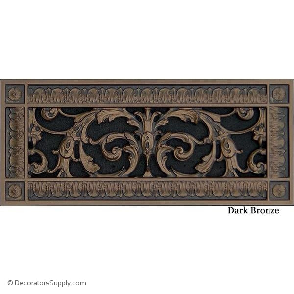RESIN LOUIS XIV GRILLE - 4X12 DUCT, 6 X 14 FRAME