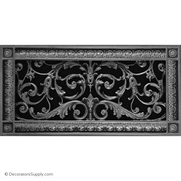 RESIN LOUIS XIV GRILLE -  6X14 DUCT, 8 X 16 FRAME