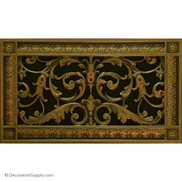 RESIN LOUIS XIV GRILLE - 6X12 DUCT, 8 X 14 FRAME