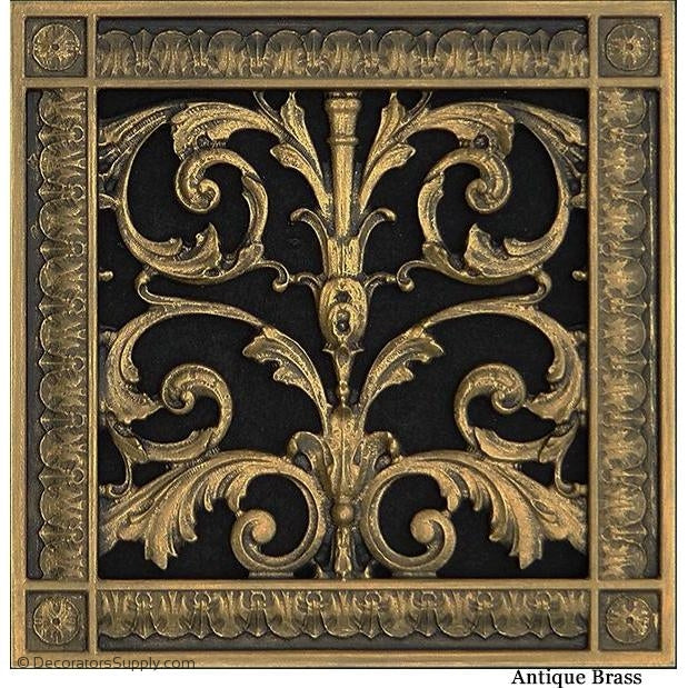 RESIN LOUIS XIV GRILLE - 8X8 DUCT, 10 x 10 x 3/8 FRAME