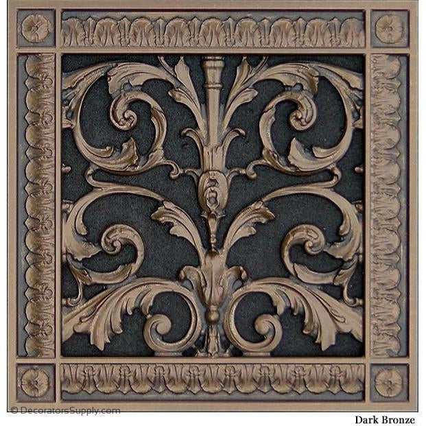 RESIN LOUIS XIV GRILLE - 8X8 DUCT, 10 x 10 x 3/8 FRAME