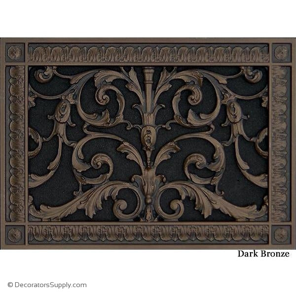 Resin Louis XIV Vent Cover Grille  8" x 12" Duct  10" x 14" Frame