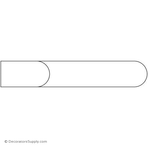 Top Cap Moulding - Smooth - 1" x 2 1/8" Wide