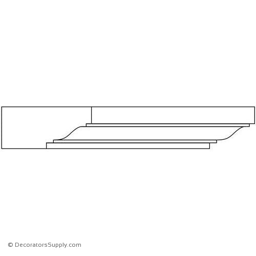 Top Cap Moulding - Smooth - 1" x 2 1/8" Wide