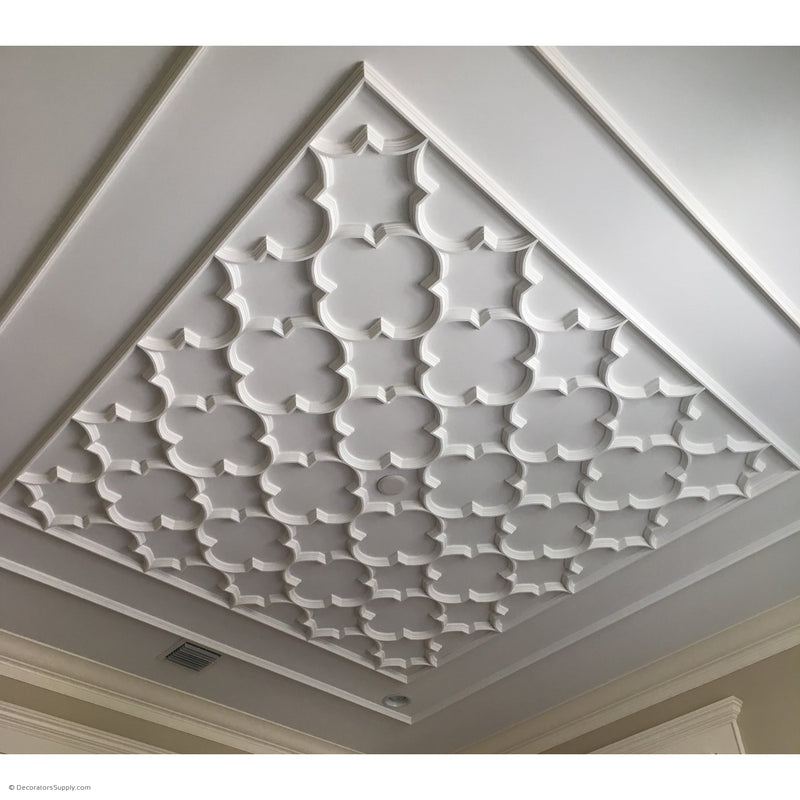 Open Geometric Tracery - 20 5/16" Sq 1 3/4W x 1 1/2" H-geometric-ceiling-designs-Decorators Supply