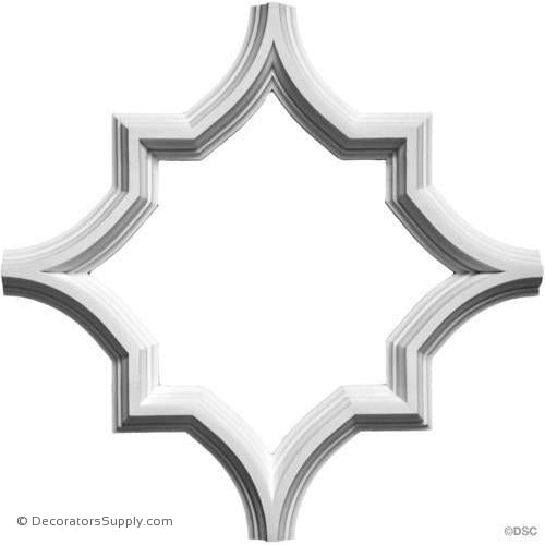 Open Geometric Tracery - 20 5/16" Sq 1 3/4W x 1 1/2" H-geometric-ceiling-designs-Decorators Supply