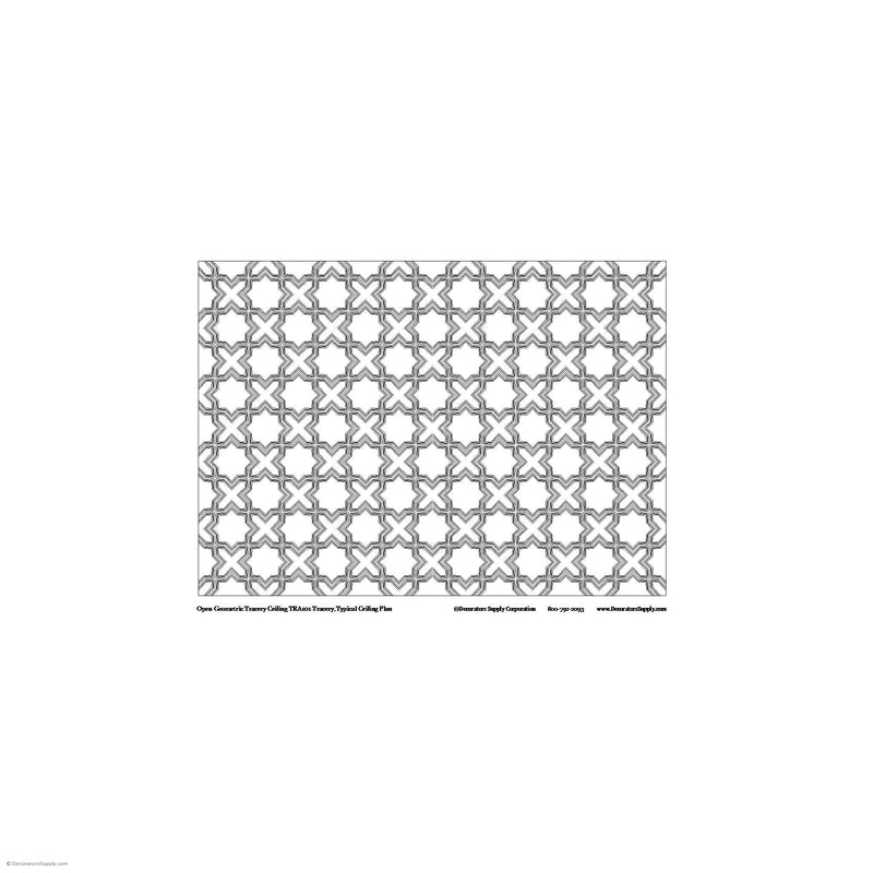 Open Geometric Tracery- 12 11/16" Sq - Rib - 1 1/2 x 1 3/4"-geometric-ceiling-designs-Decorators Supply