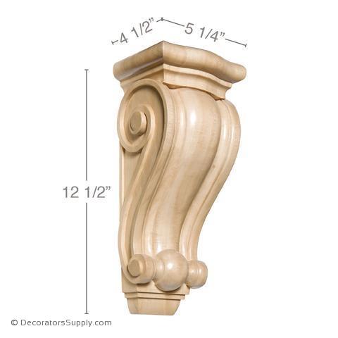 Traditional Wood Corbel - (Cherry, Maple & Lindenwood) - 4 SIZES