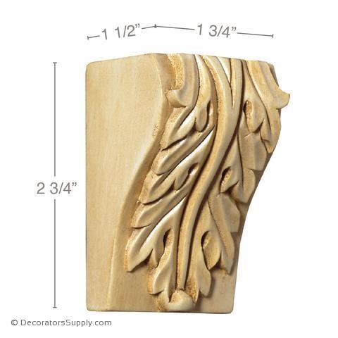 Acanthus Wood Modillion Block - (Lindenwood)