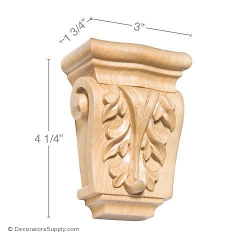 Acanthus Petite Wood Corbel - (Cherry, Maple & Lindenwood)