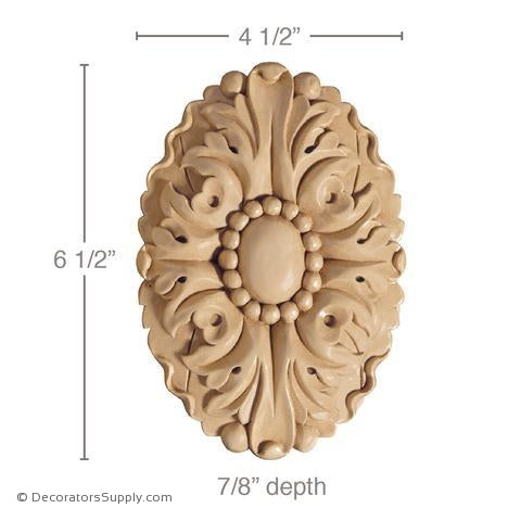 Oval Wood Rosette - (Lindenwood)