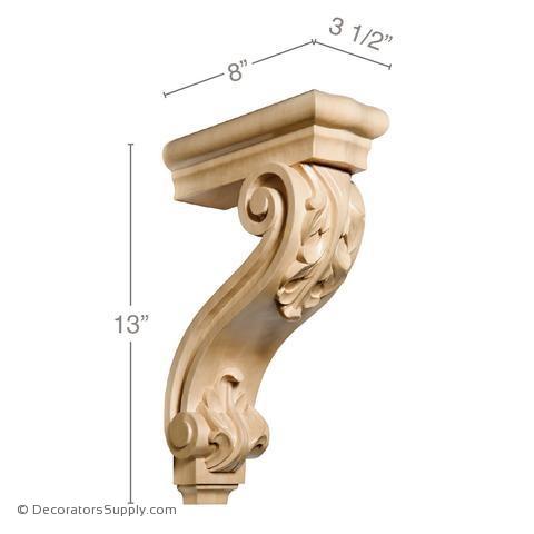 Pierced Acanthus Wood Corbel - (Cherry & Maple)