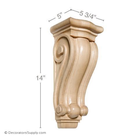 Traditional Wood Corbel - (Cherry, Maple & Lindenwood) - 4 SIZES