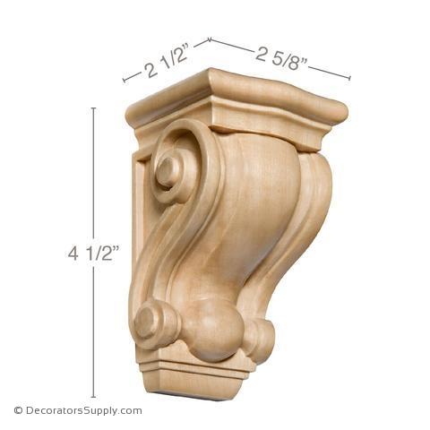 Traditional Small Wood Corbel - (Cherry, Maple & Lindenwood) - 2 SIZES