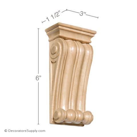 Classic Wood Corbel - (Cherry, Maple & Lindenwood) - 3 SIZES