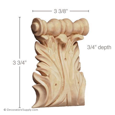 Acanthus Spool Wood Corbel - (Cherry & Maple) - 4 SIZES