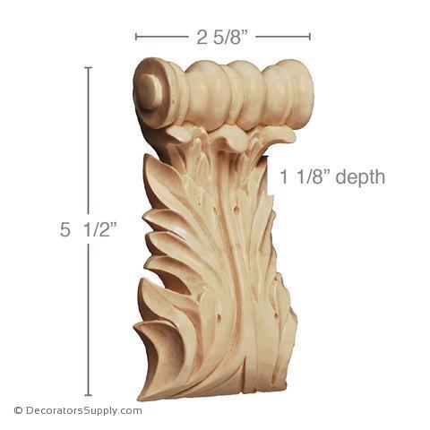 Acanthus Spool Wood Corbel - (Cherry & Maple) - 4 SIZES