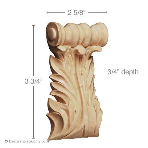 Acanthus Spool Wood Corbel - (Cherry & Maple) - 4 SIZES