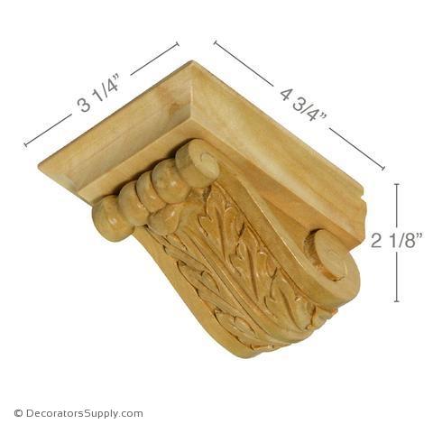 Acanthus Wood Modillion - (Lindenwood) - Sold As A 2-PAK - 2 SIZES