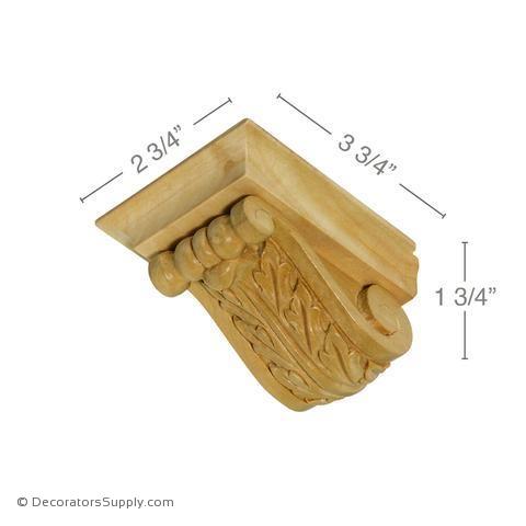 Acanthus Wood Modillion - (Lindenwood) - Sold As A 2-PAK - 2 SIZES