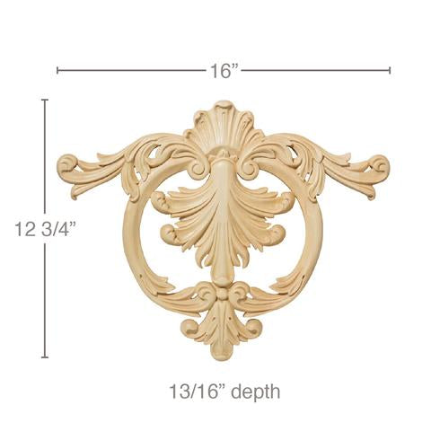 Center Panel Wood Cartouche - (Lindenwood) - 2 Sizes