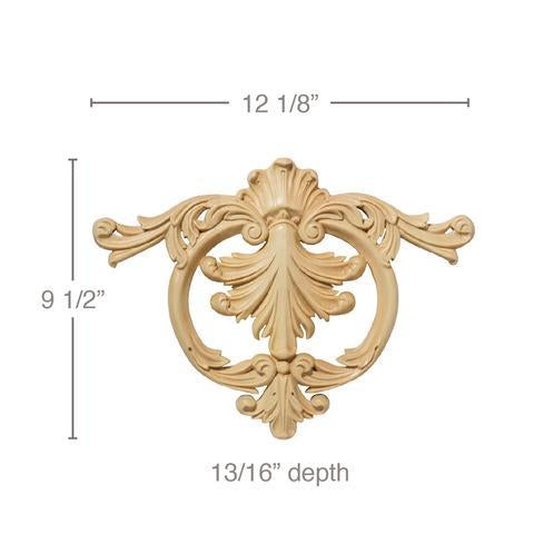 Center Panel Wood Cartouche - (Lindenwood) - 2 Sizes