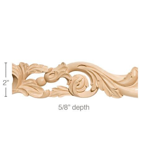 2" Wide - Pierced Acanthus Leaf Scroll (8' increments)
