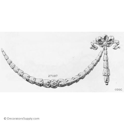 Resin (Exterior) Festoon - Empire - 31" x 14 1/2" x 5/8"Relief