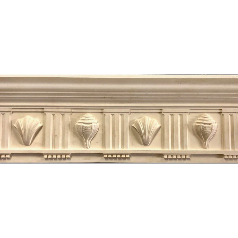 Plaster Crown Molding Seashells  3-7/8" P x 12" D x 8-5/8" R