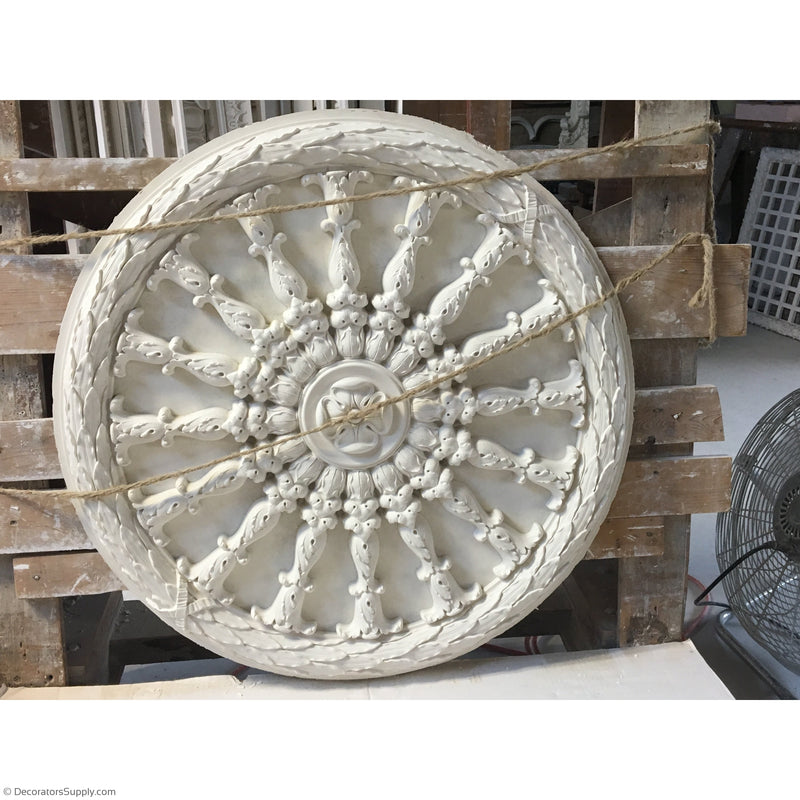 32-1/2" Diameter Plaster Medallion Or Vented Grille French Renaissance x 2" Relief