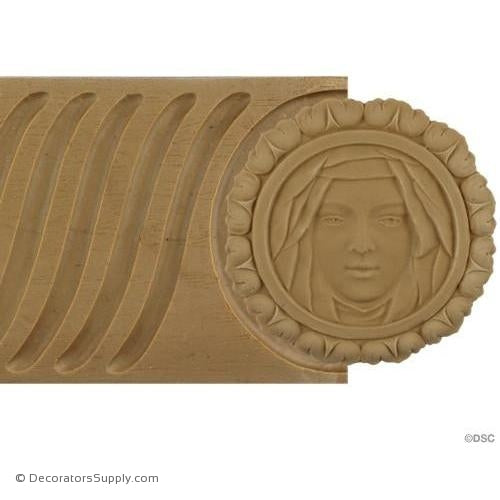 Fluted Panel with Faces-Colonial 4 1/8H - 5/16Relief-moulding-for-furniture-woodwork-Decorators Supply