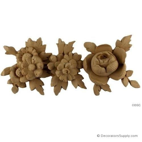 Rose and Floral Moulding -French 5H - 1 1/2Relief-moulding-for-furniture-woodwork-Decorators Supply