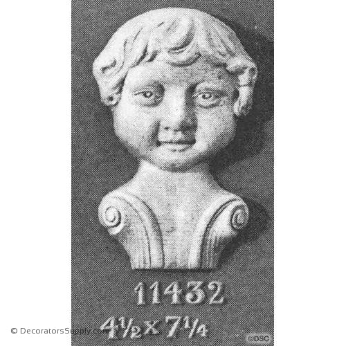 Face-Head 7 1/4H X 4 1/2W - 2Relief-historic-carving-library-victorian-styles-Decorators Supply