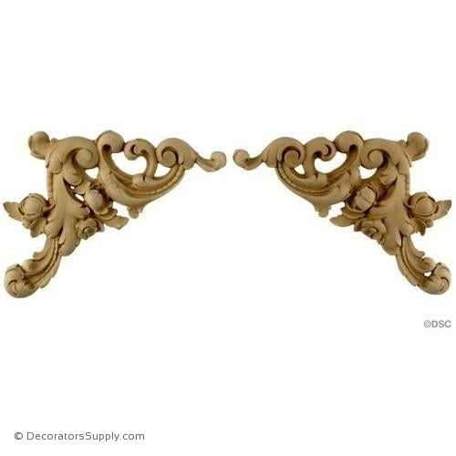 Floral Scrolls - Fr. Ren. 5 3/4H X 7 1/2W - 3/8Relief-appliques-for-woodwork-furniture-Decorators Supply