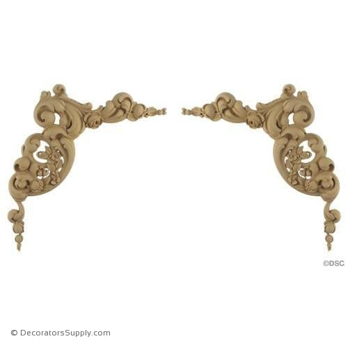 Floral Scrolls - Fr. Ren. 11 1/2H X 10W - 1/2Relief-appliques-for-woodwork-furniture-Decorators Supply