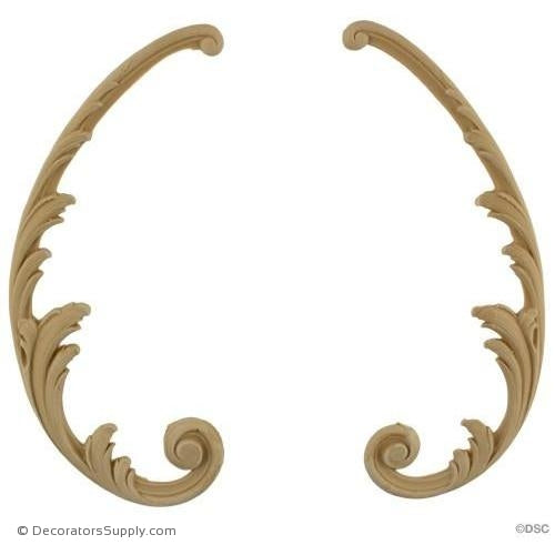 Scroll 9 High 4 Wide-ornaments-for-furniture-wooodwork-Decorators Supply