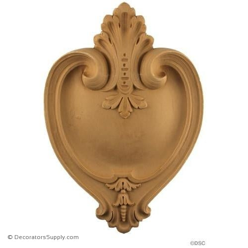 Shield-Louis XVI 11 3/4H X 8W - 1 1/4Relief-furniture-woodwork-ornaments-Decorators Supply
