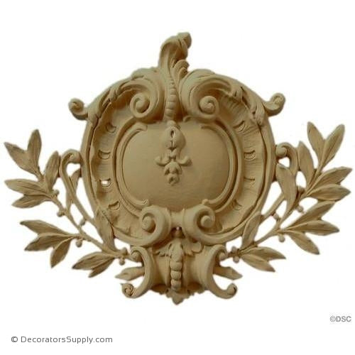 Shield-Fr. Ren. 9 1/2H X 13W - 1Relief-furniture-woodwork-ornaments-Decorators Supply