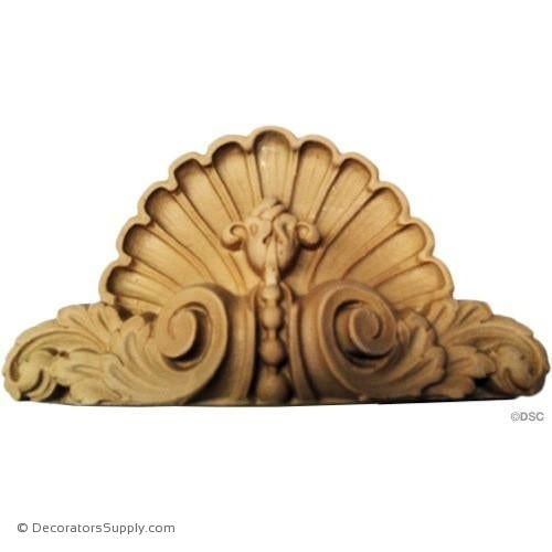 Shell-Fr. Ren. 3 3/4H X 6 3/4W - 1 5/8Relief-ornaments-for-woodwork-furniture-Decorators Supply