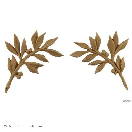 Leaf Spandrels - Louis XVI Pr. 4 3/4H X 4W - 3/16Relief-appliques-for-woodwork-furniture-Decorators Supply