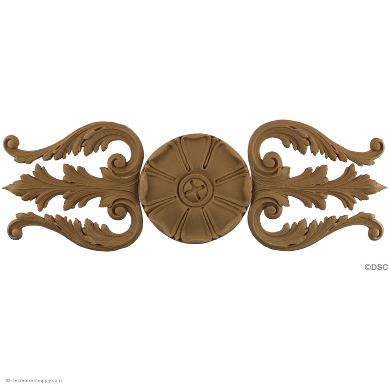 Acanthus and Rosette Design - Ren. 15H X 5 1/2W - 1/4Relief-vertical-design-woodwork-furniture-Decorators Supply