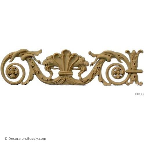 Shell Scroll Design-Spanish 3 1/2H X 14W - 5/16Relief-ornaments-for-woodwork-furniture-Decorators Supply