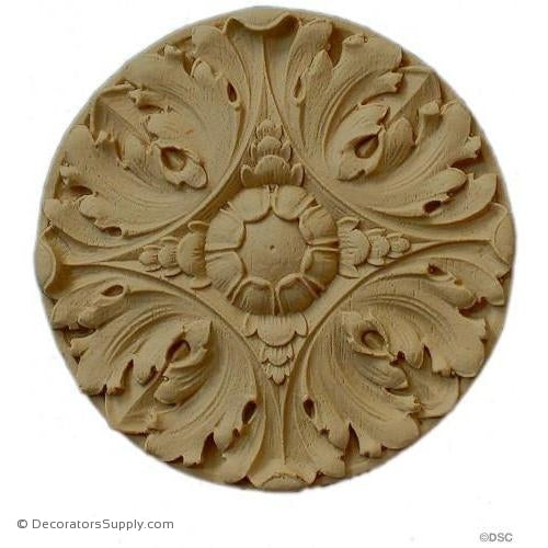 Rosette - Circle - Italian - 1 1/2Diameter - 3/16Relief-woodwork-furniture-ornaments-Decorators Supply