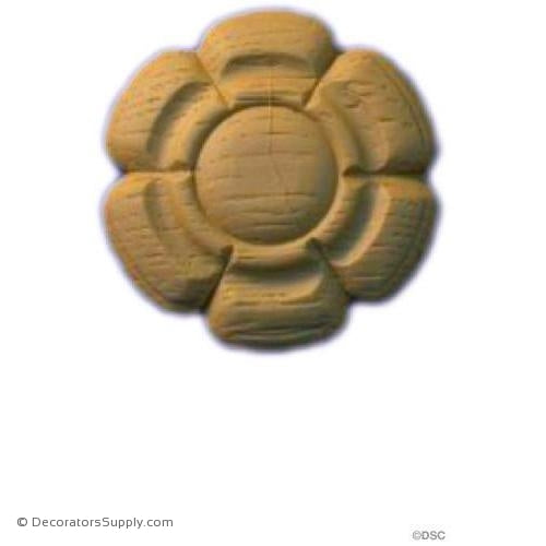 Rosette - Circle-Italian - 1 7/8" Diameter - 1/4" Relief-woodwork-furniture-ornaments-Decorators Supply