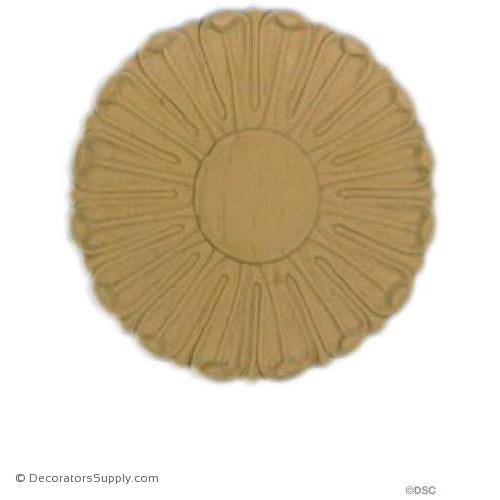 Rosette - Circle-Classic - 2 1/8Diameter - 3/16Relief-woodwork-furniture-ornaments-Decorators Supply