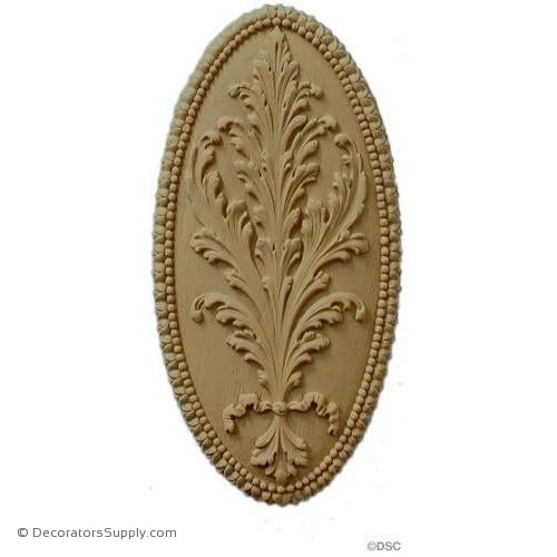 Rosette - Oval-French 6  1/2H X 3  1/4W - 3/8Relief