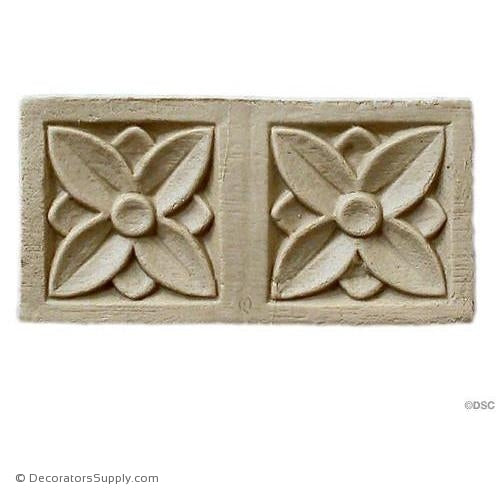 Rosette - Rectangular-Modern 3H X 1 1/2W - 1/8Relief-ornaments-for-woodwork-furniture-Decorators Supply