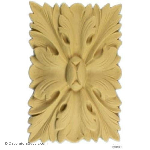 Rosette - Rectangle - 1 1/2" High x 1" Wide-ornaments-for-woodwork-furniture-Decorators Supply